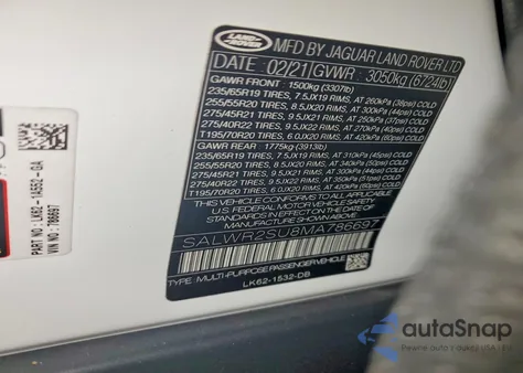 2021 Land Rover Range Rover Sport Hse Silver Edition z USA, uszkodzony, nr VIN SALWR2SU8MA786697